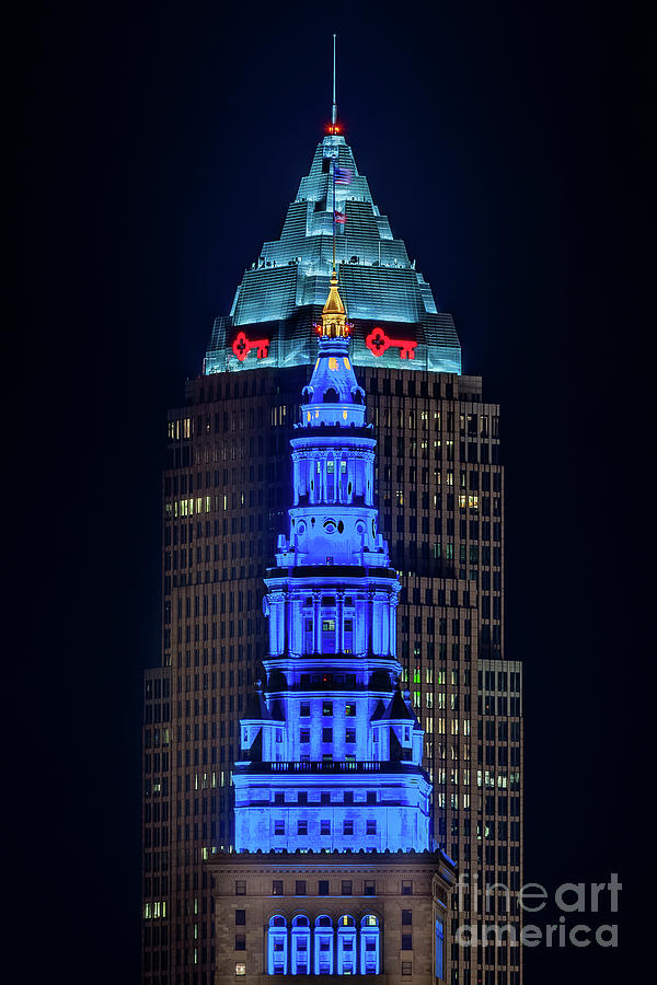 Boat Photograph - Terminal Tower Tribute to Texas by Frank Cramer