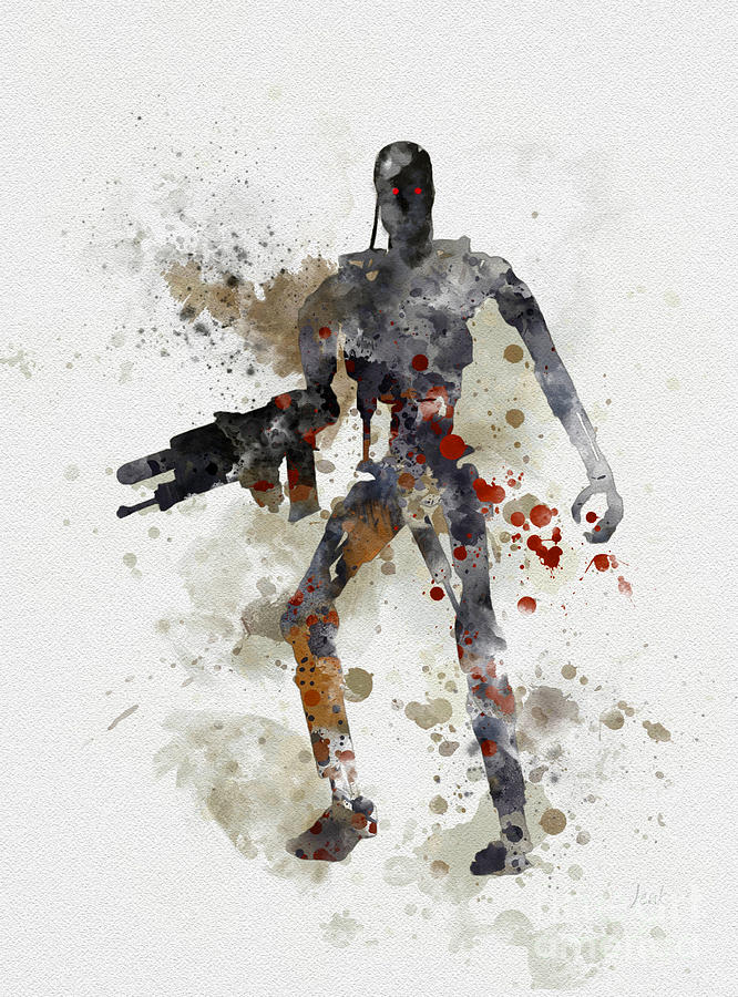 Terminator Mixed Media - Terminator Endoskeleton by My Inspiration