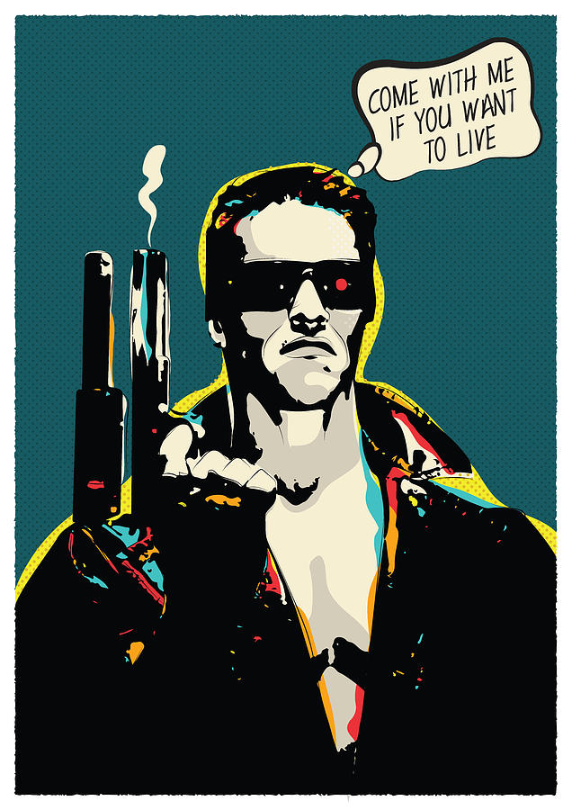 The Terminator Digital Art - Terminator movie Quote Pop-Art by BONB Creative