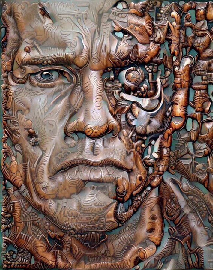 Terminator on wood Digital Art by Yury Malkov