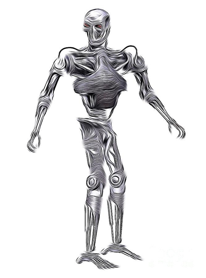 Terminator Digital Art - Terminator Robot, Digital Art by MB by Esoterica Art Agency