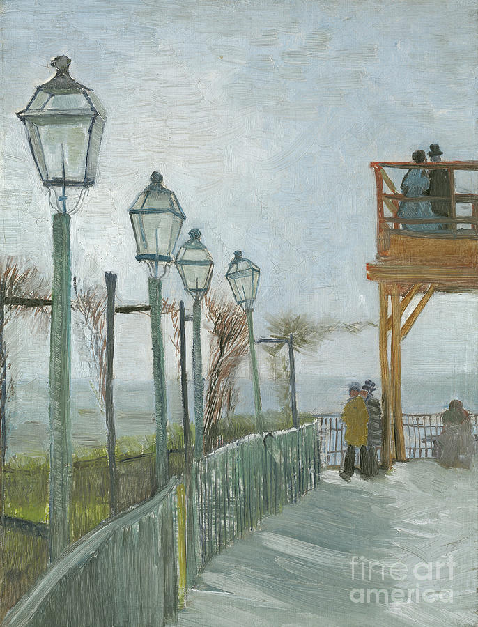 Terrace and Observation Deck at the Moulin de Blute Fin Painting by Vincent Van Gogh