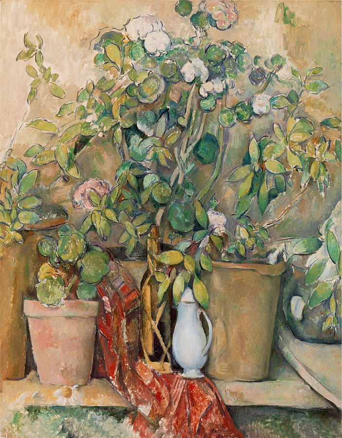 Terracotta Pots and Flowers Photograph by Paul Cezanne