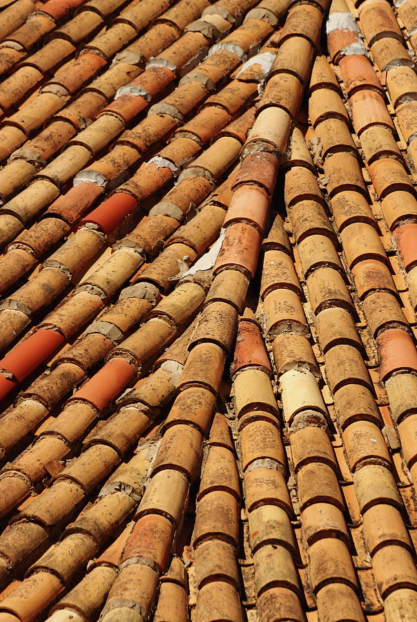 Terracotta roof tiles Photograph by Jeff Townsend