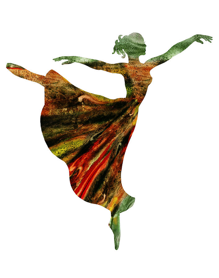 Terrestrial Morning Ballerina Silhouette Painting by Irina Sztukowski