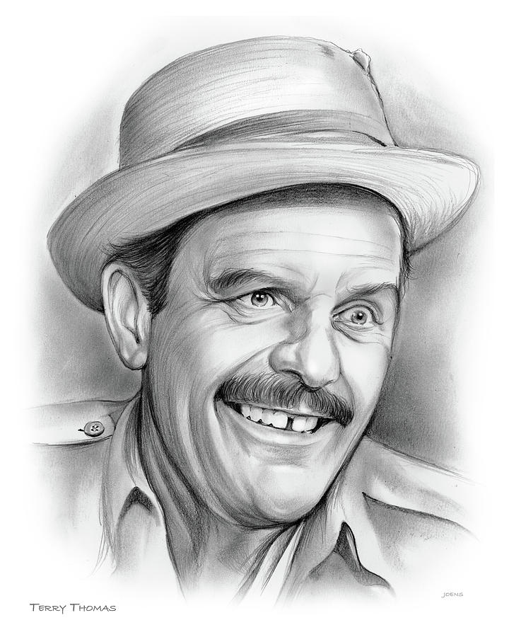 Hollywood Drawing - Terry Thomas by Greg Joens