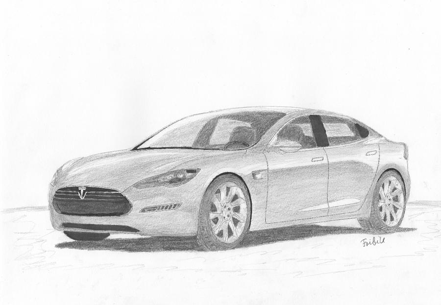 tesla model x sketch