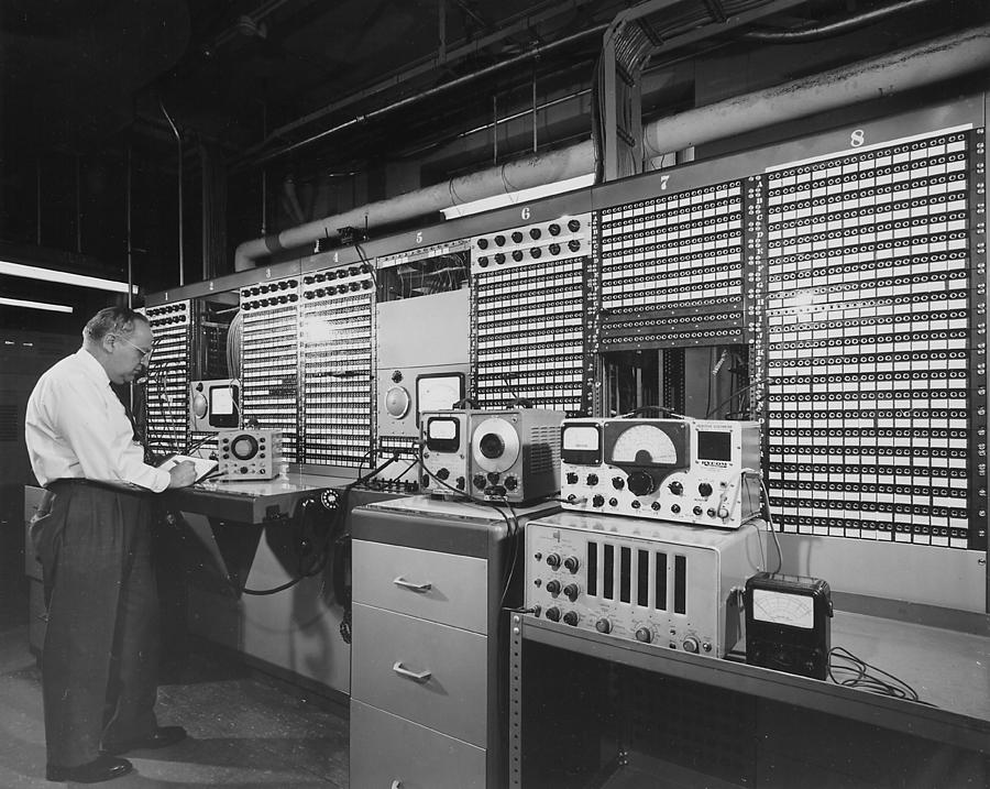 Testing Line in New Microwave Communications Center Photograph by Chicago and North Western Historical Society
