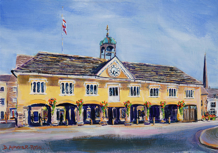 Tetbury Market Hall From Long Street Painting by Seeables Visual Arts