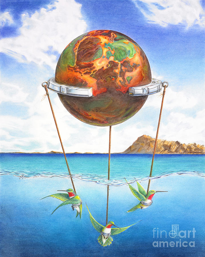 Tethered Sphere Painting by Melissa A Benson