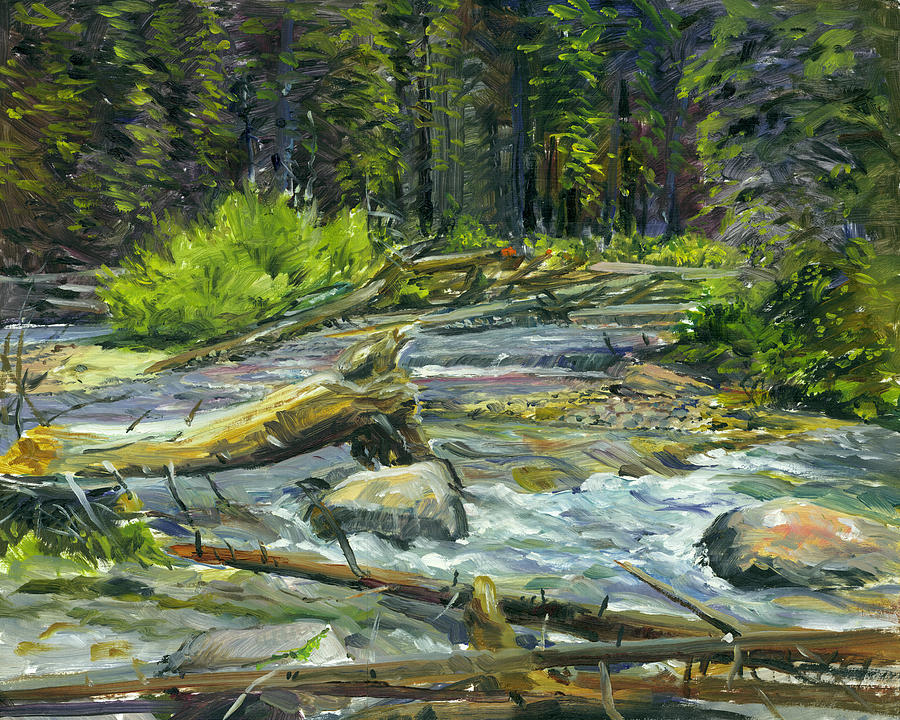 Teton Creek Pleinaire Painting by Steve Spencer
