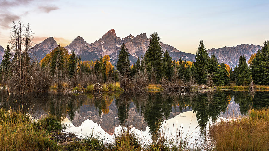 Teton Dawn In Autumn Colors Photograph by Yeates Photography