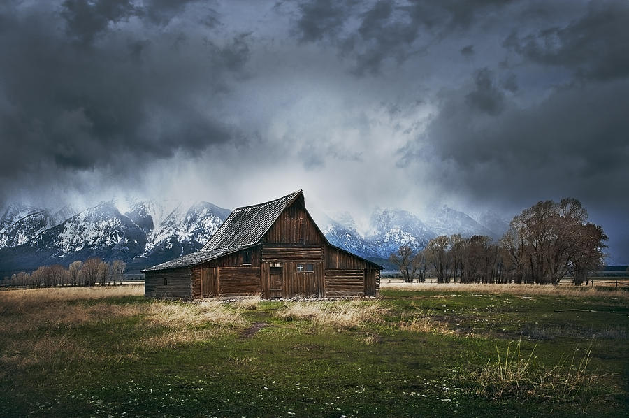 Teton Log Barn Photograph by John Christopher