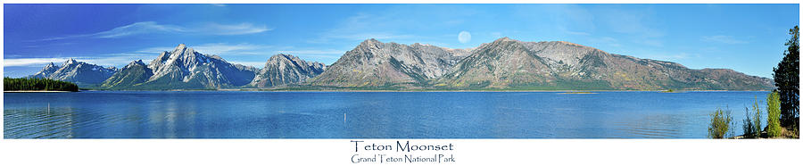 Teton Moonset Photograph by Greg Norrell