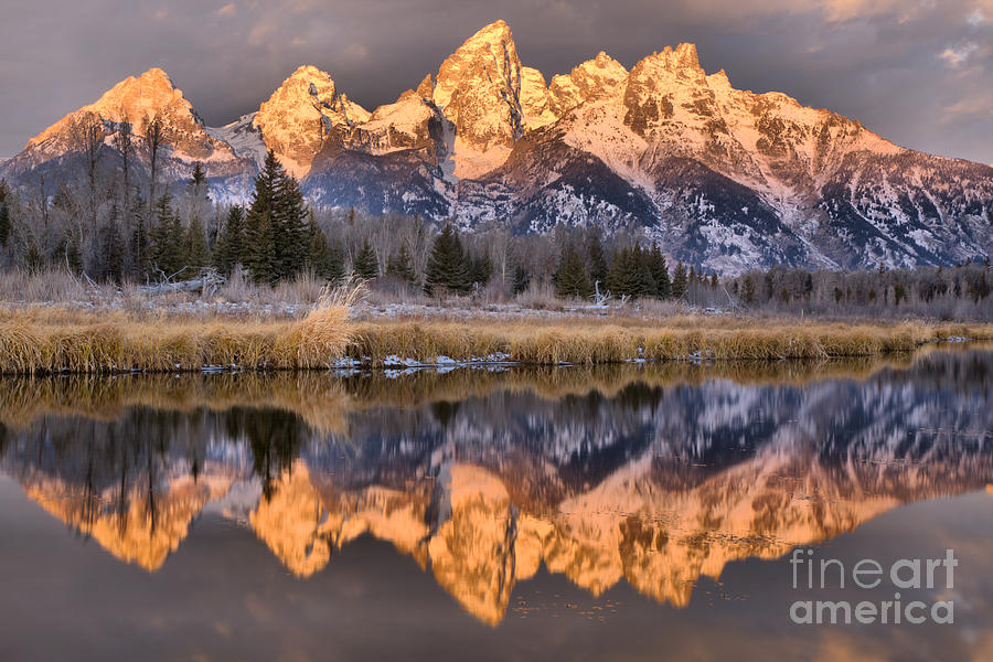 Teton Morning With Storm Clouds Photograph by Adam Jewell