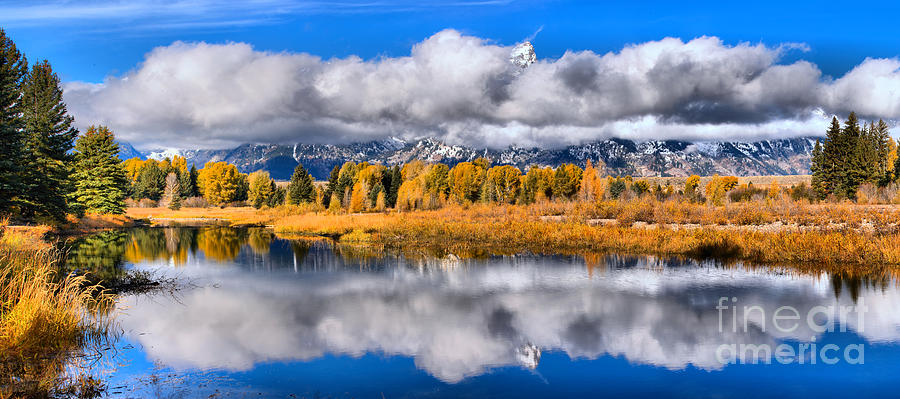 Teton Peaks In The Clouds Photograph by Adam Jewell
