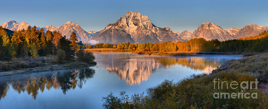 Teton Peaks In The Snake River Photograph by Adam Jewell