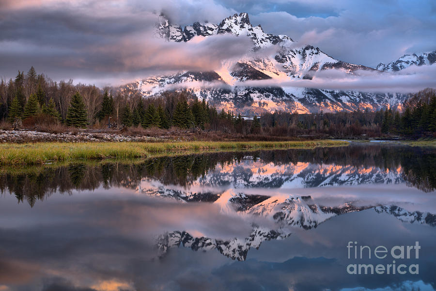 Teton Perfect Spring Reflections Photograph by Adam Jewell