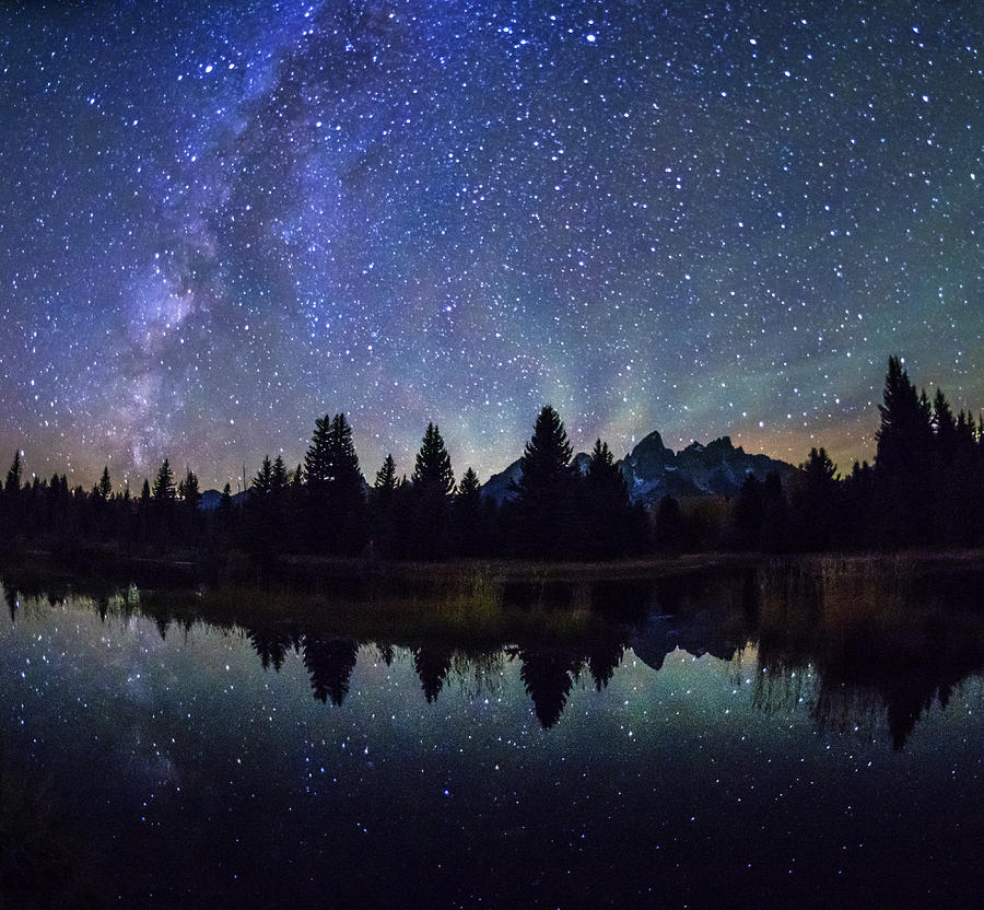 Teton range and Milky Way in GTNP Photograph by Vishwanath Bhat