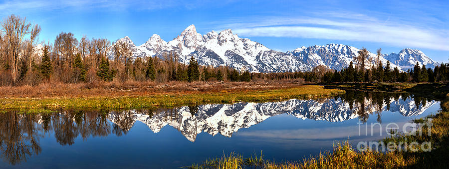 Teton Spring Panoramic Reflections Photograph by Adam Jewell