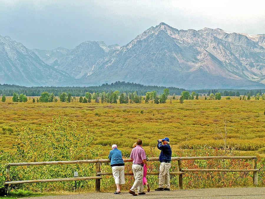 Tetons from Jackson Lake Lodgeover Willow Flats in Grand Tetons National Park, Wyoming  Photograph by Ruth Hager