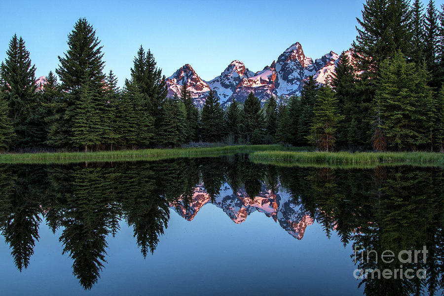 Tetons from Scwabacher Landing  Photograph by Sonya Lang