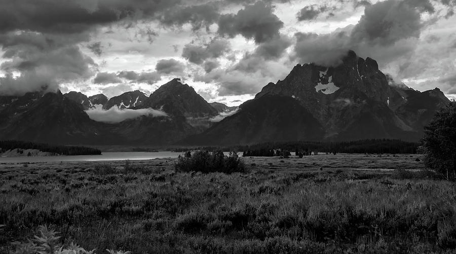 Tetons in Black and White Photograph by Jennifer Ancker