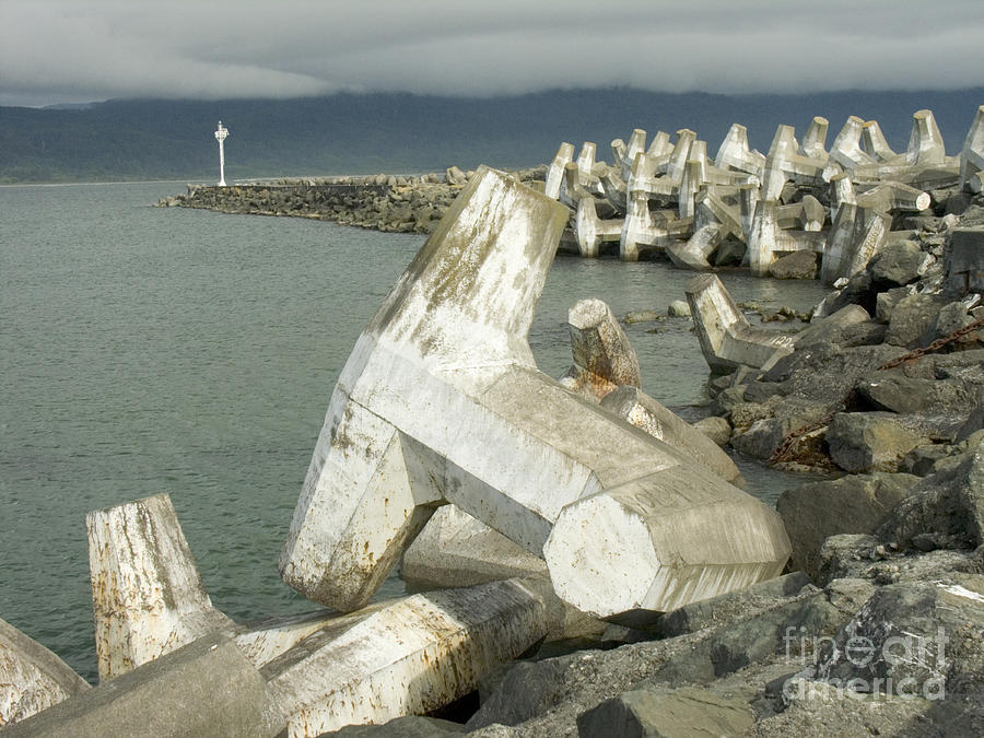 Tetrapods Installed At Jetty Photograph by Inga Spence