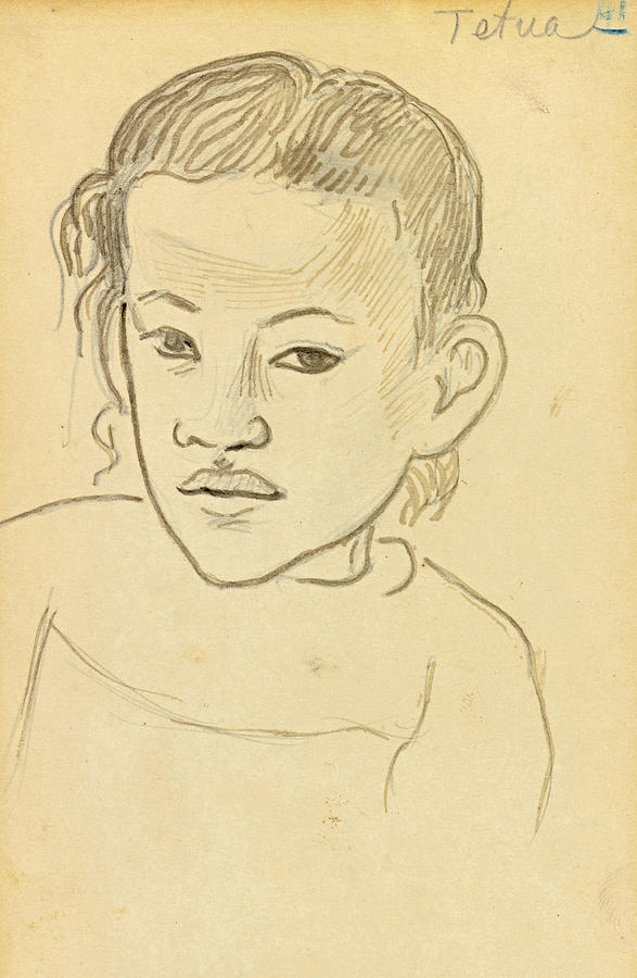 Tetua Drawing by Paul Gauguin