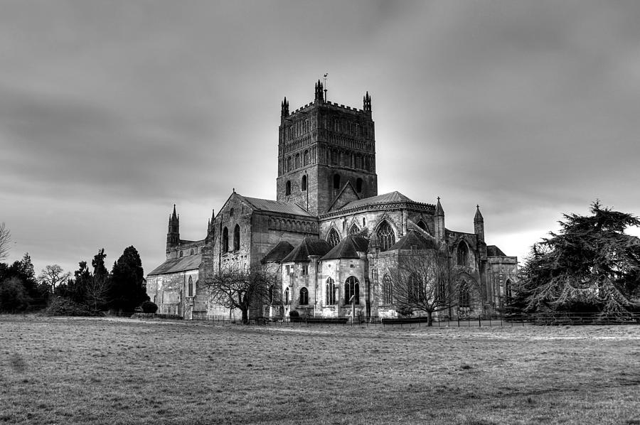 Tewkesbury Abbey Photograph - Tewkesbury Abbey in BW by Peggy Berger Tewkesbury Abbey Photograph - Tewkesbury Abbey in BW by Peggy Berger