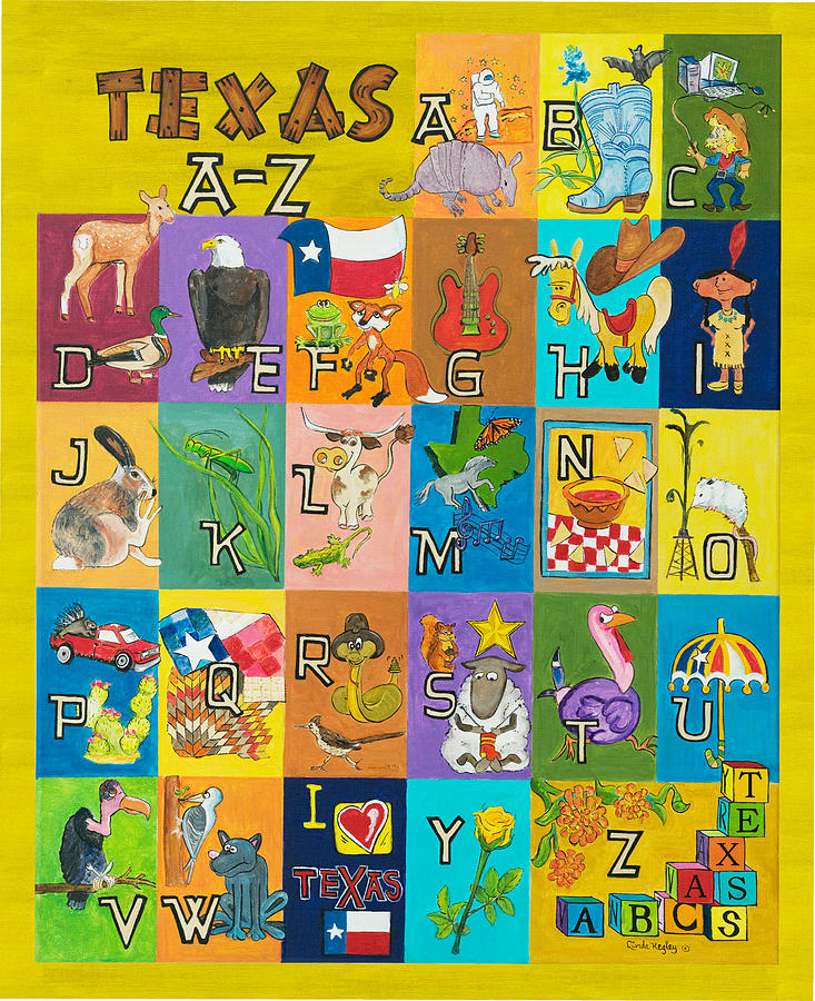 Texas A to Z Painting by Linda Kegley