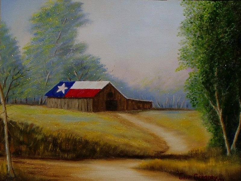 Texas barn Painting by Gene Gregory