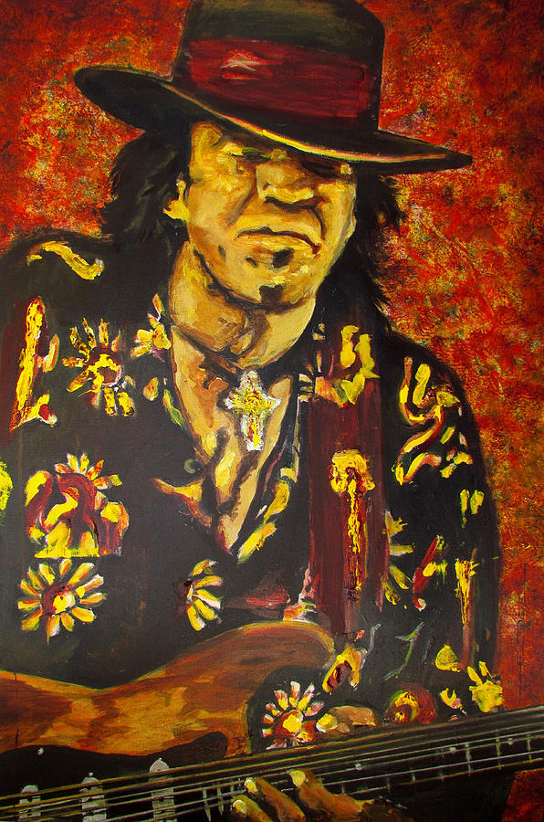 Texas Blues Man- SRV Painting by Eric Dee