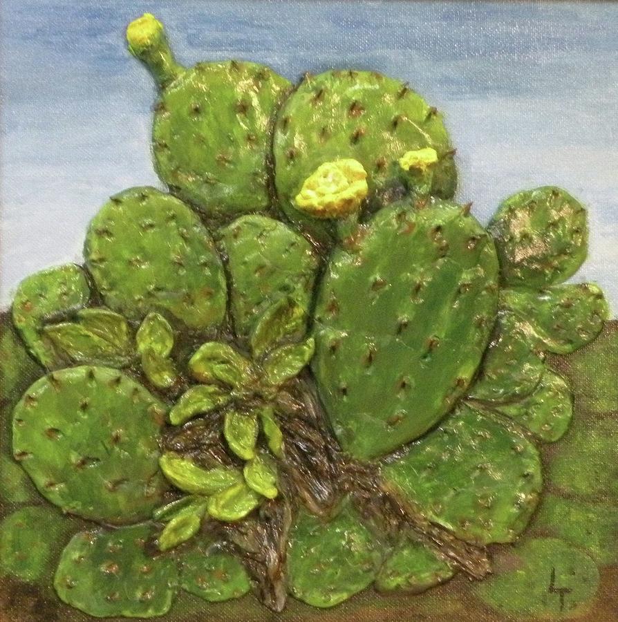 Landscape Mixed Media - Texas Cactus by Lorrie T Dunks