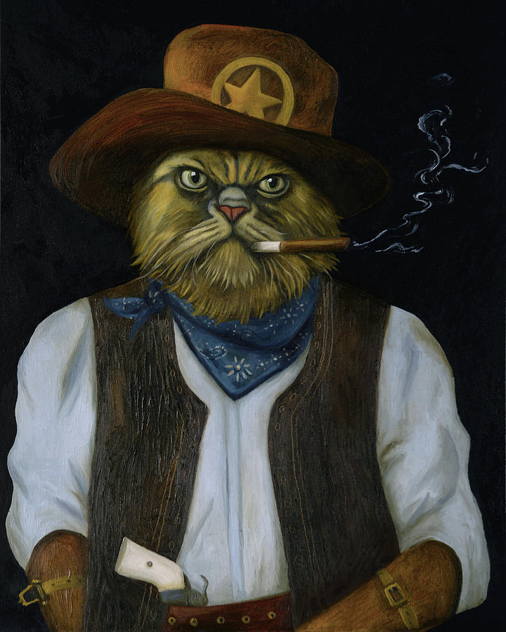 Texas Cat With An Attitude Painting by Leah Saulnier The Painting Maniac