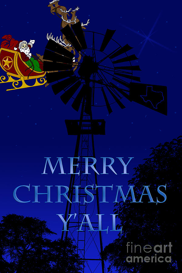 Texas Christmas Card Digital Art by Tim Hightower