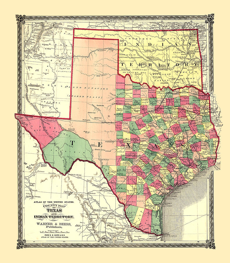 Texas Counties Painting by Gary Grayson
