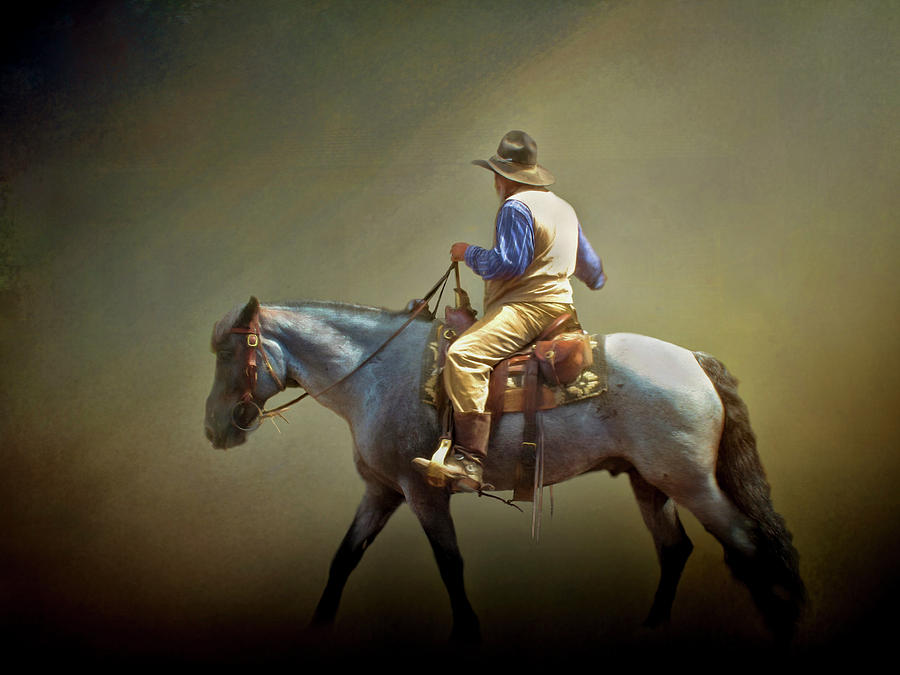 Texas Cowboy and His Horse Photograph by David and Carol Kelly