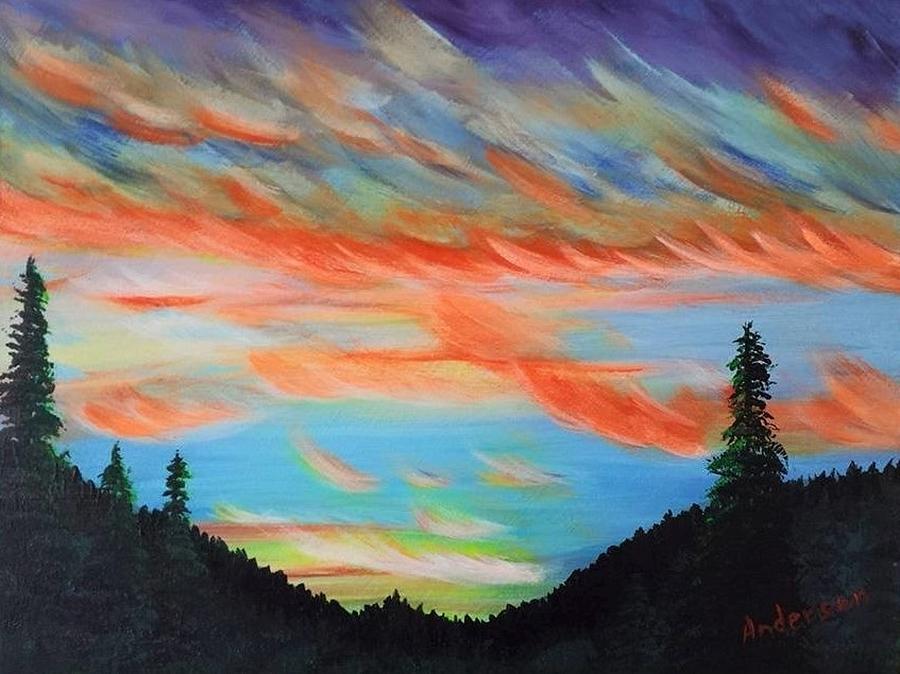 Texas Fire Sky Painting by Joseph Anderson - Pixels