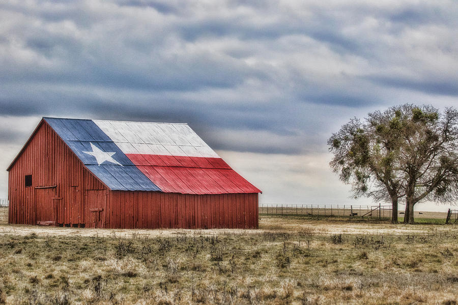 Texas Flag Barn #2 Photograph by Ronnie Prcin