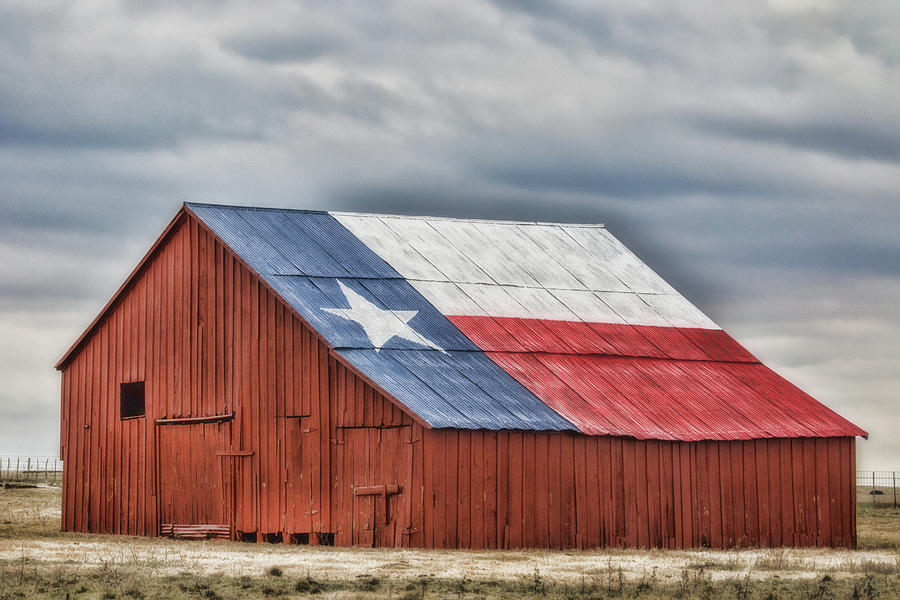 Texas Flag Barn #3 Photograph by Ronnie Prcin