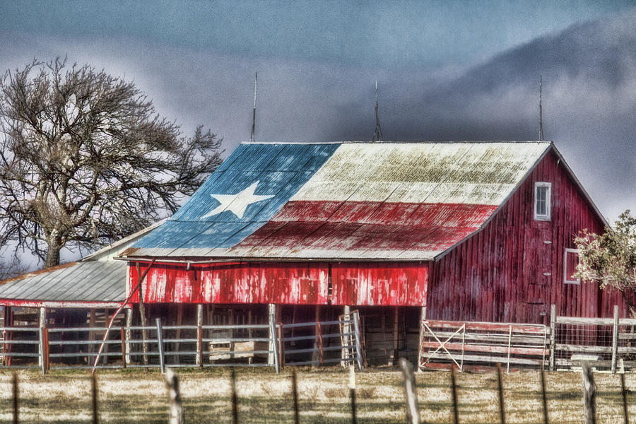 Texas Flag Barn #5 Photograph by Ronnie Prcin