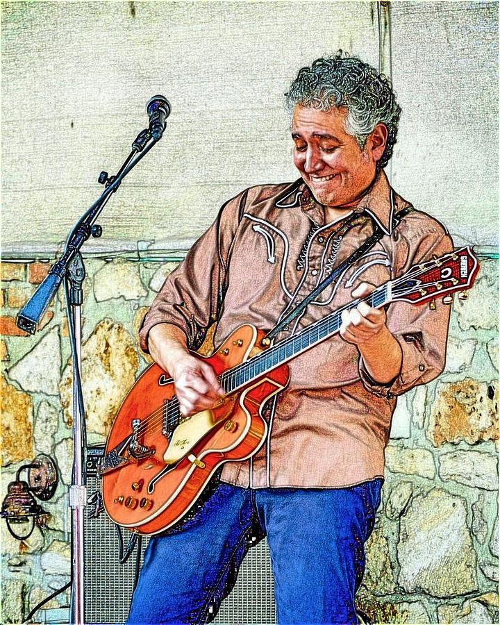 Texas Guitarist Sketch Photograph by Kristina Deane