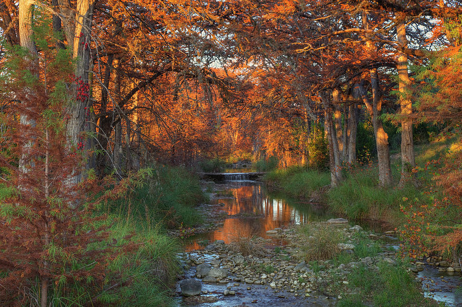 Texas Hill Country Autumn Colors and a Waterfall 1 Photograph by Rob ...