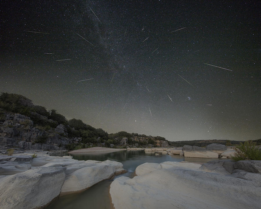 Texas Hill Country - Perseid Meteor Shower 1 Photograph By Rob Greebon ...