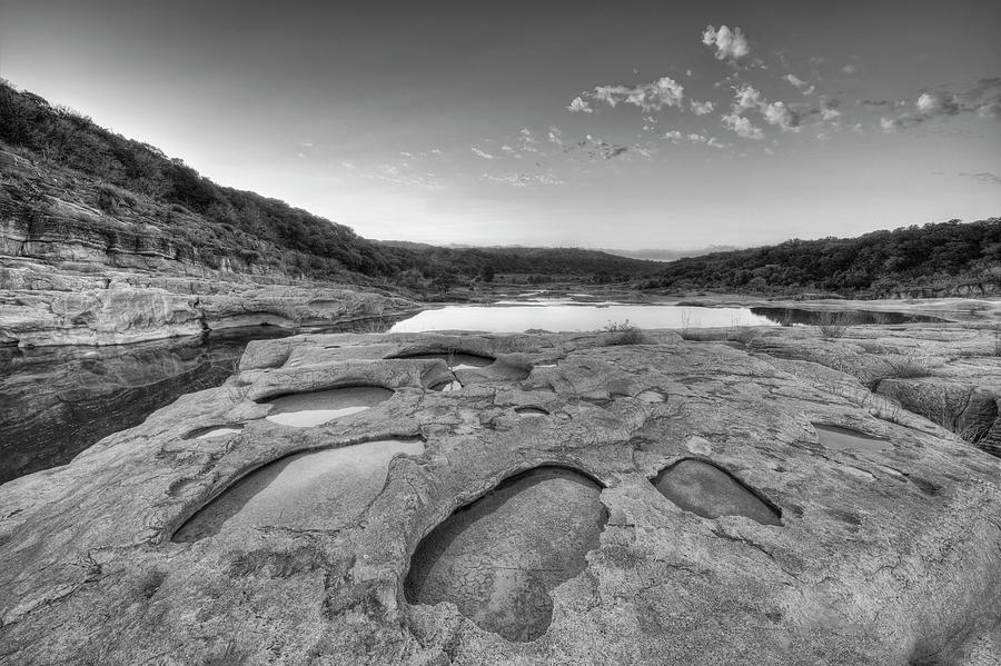 Texas Hill Country Sunrise Black And White 1014-1 Photograph