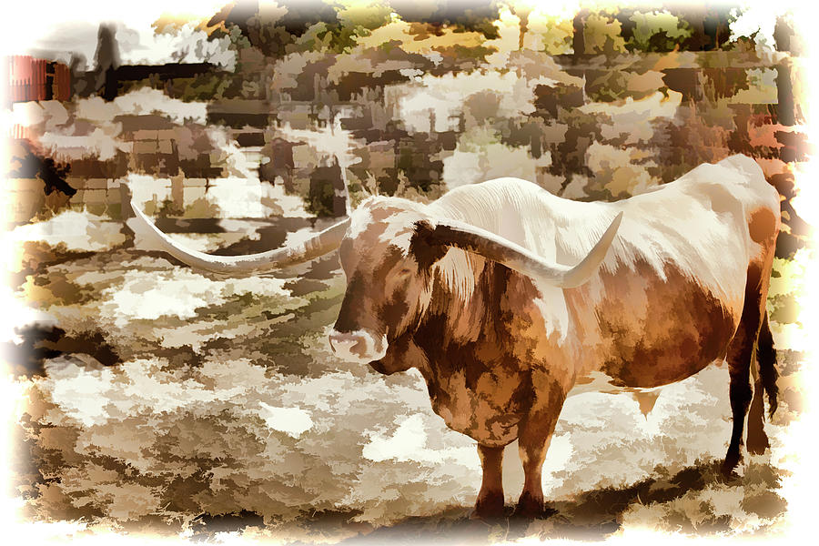 Texas Longhorn Cattle 5314.07 Painting by M K Miller