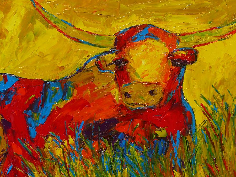 Texas Longhorn Painting by Roxie Nichols | Fine Art America