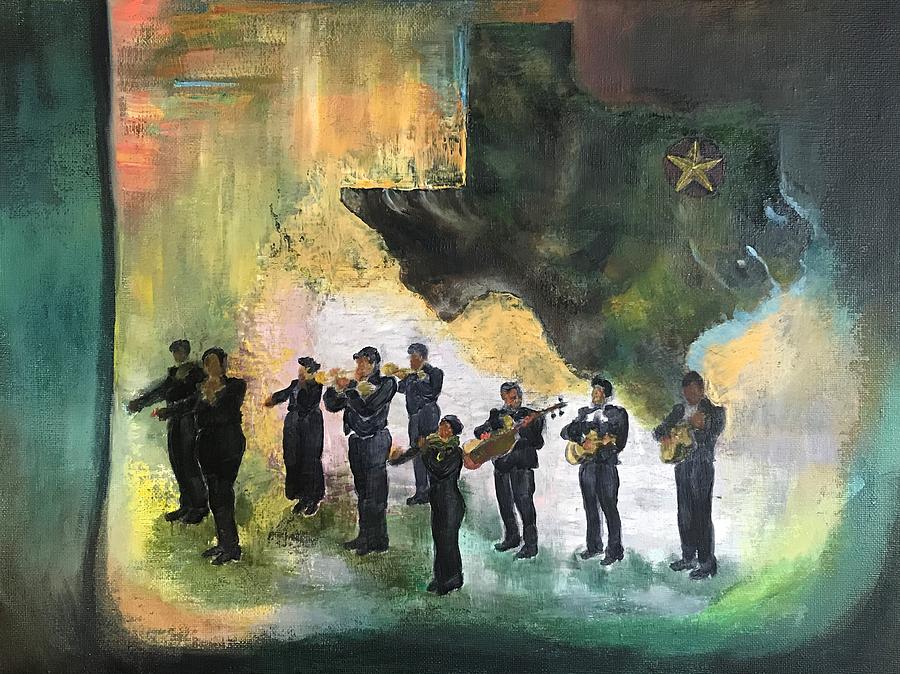 Music Painting - Texas Mariachi Musicians by Liwa Liu-Chapman