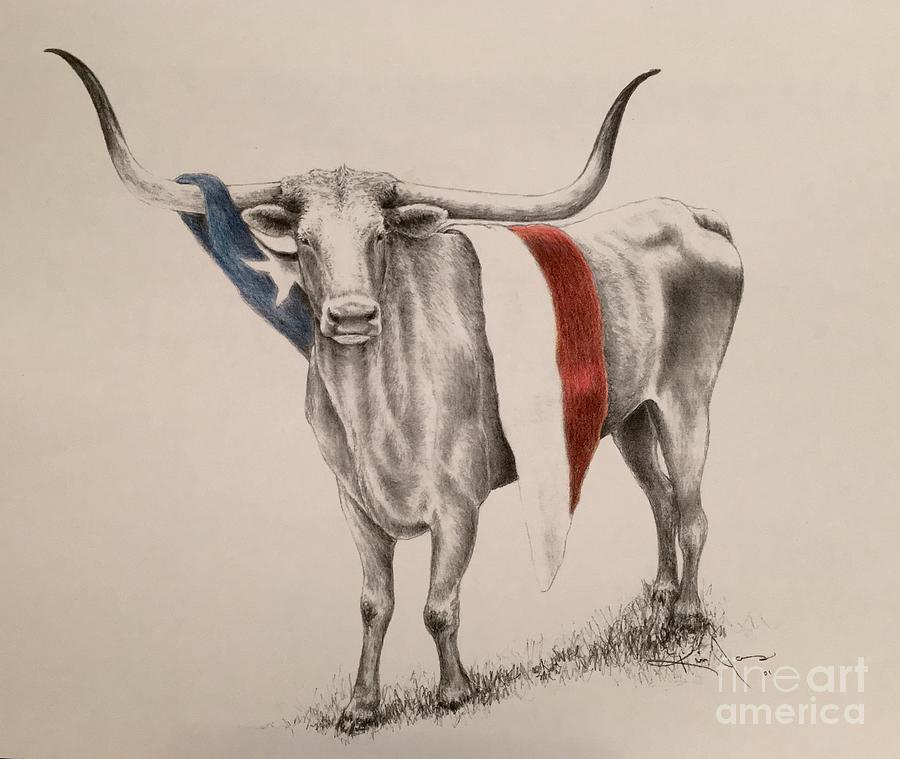 Texas Drawing - Texas Proud by Kim Jones
